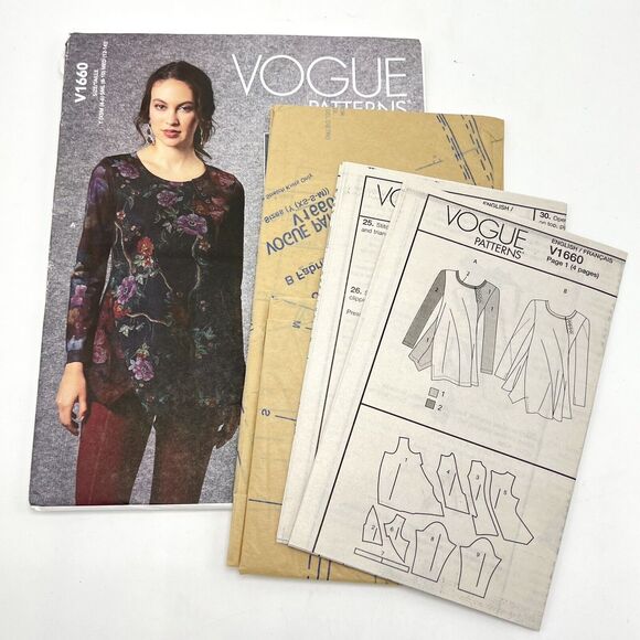 Vogue Sewing Pattern V1660 Y Misses Top Twist Fit Flare XS S M 4 6 8 10 12 14 - Picture 7 of 7